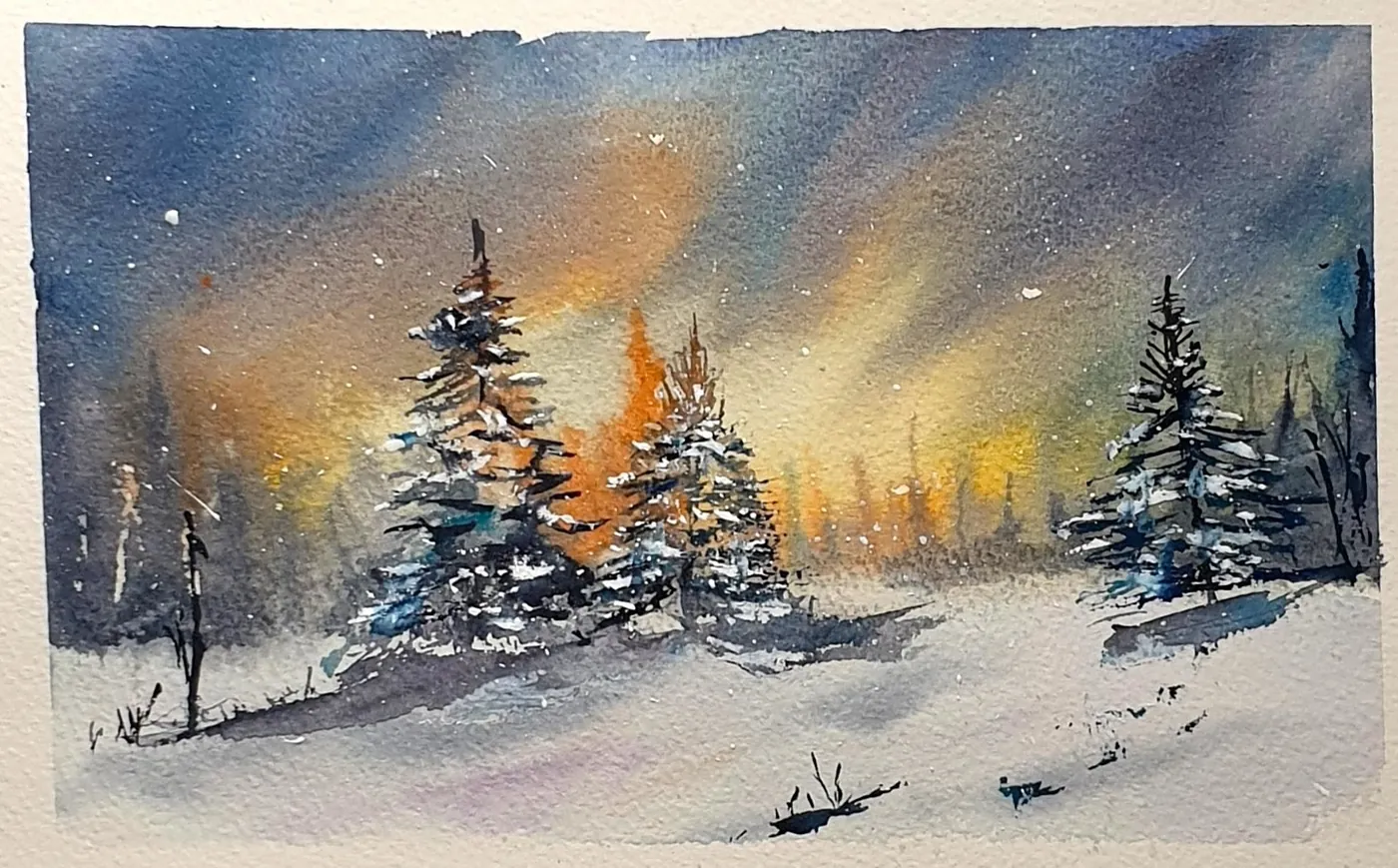 Aquarelle d'élève avec la méthode